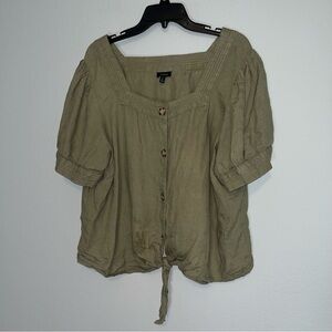 Talbots Square Neck Puff Sleeves Top Size XL